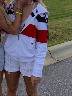 Tommy Hilfiger White/Red/Navy Zip-Up Hoodie